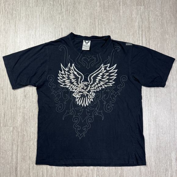 Avirex Shirt Mens XXL Eagle Shirt Black Crewneck Short Sleeve Tee - Picture 1 of 6